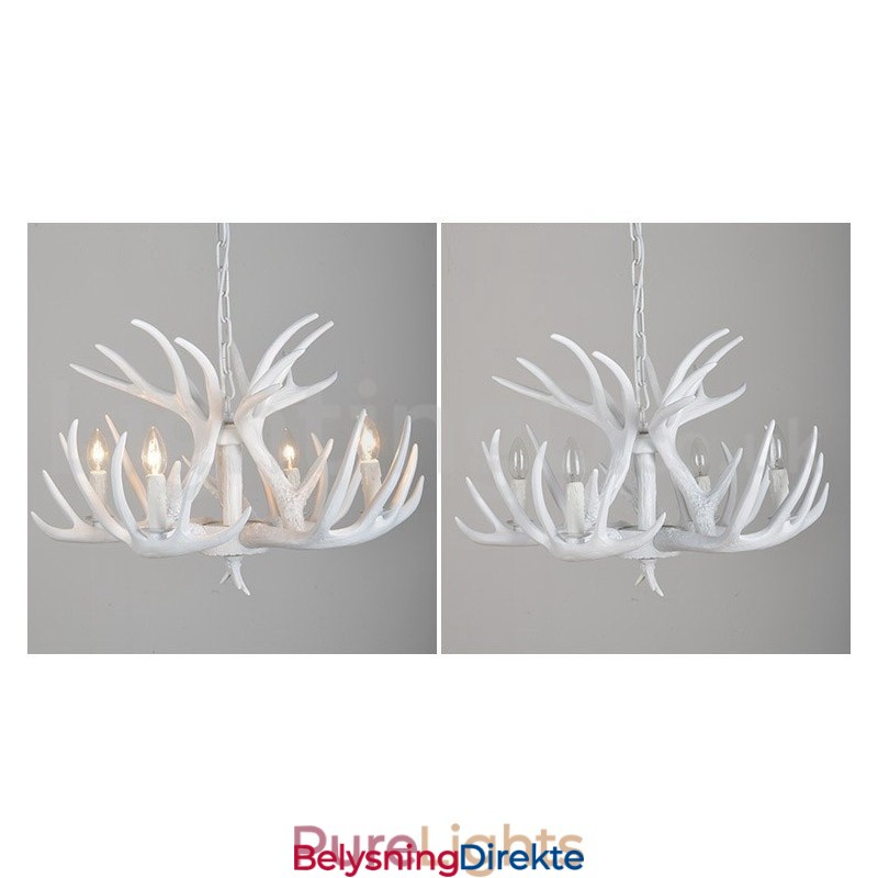 Rustikk, Kunstnerisk, Retro, Hvit Lysekrone Med 4 Lys