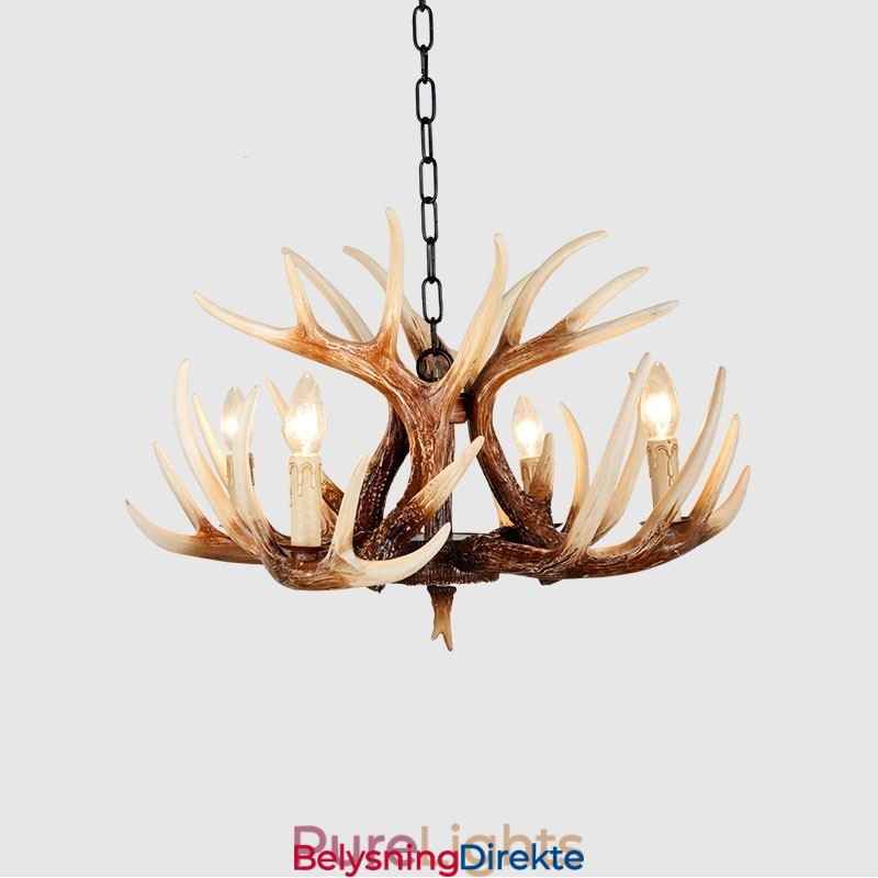 Rustikk Kunstnerisk Retro Antikk Lysekrone Med 4 Lys