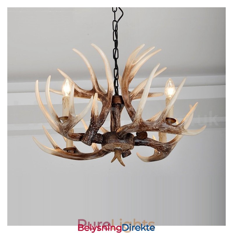 Rustikk Kunstnerisk Retro Antikk Lysekrone Med 4 Lys