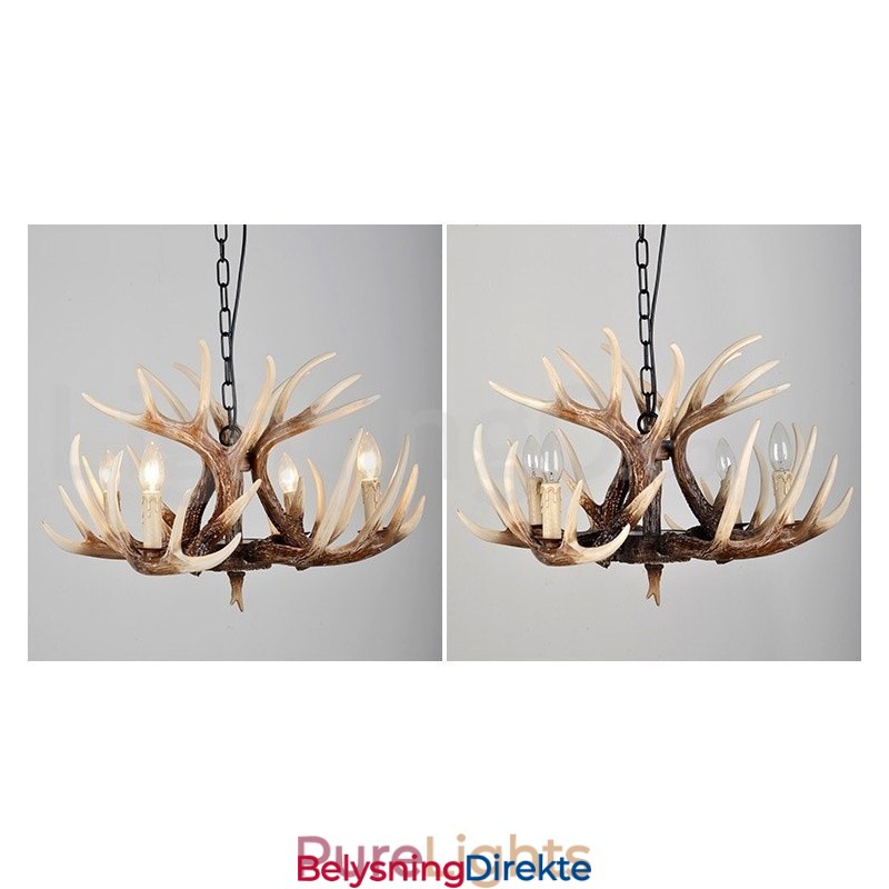 Rustikk Kunstnerisk Retro Antikk Lysekrone Med 4 Lys