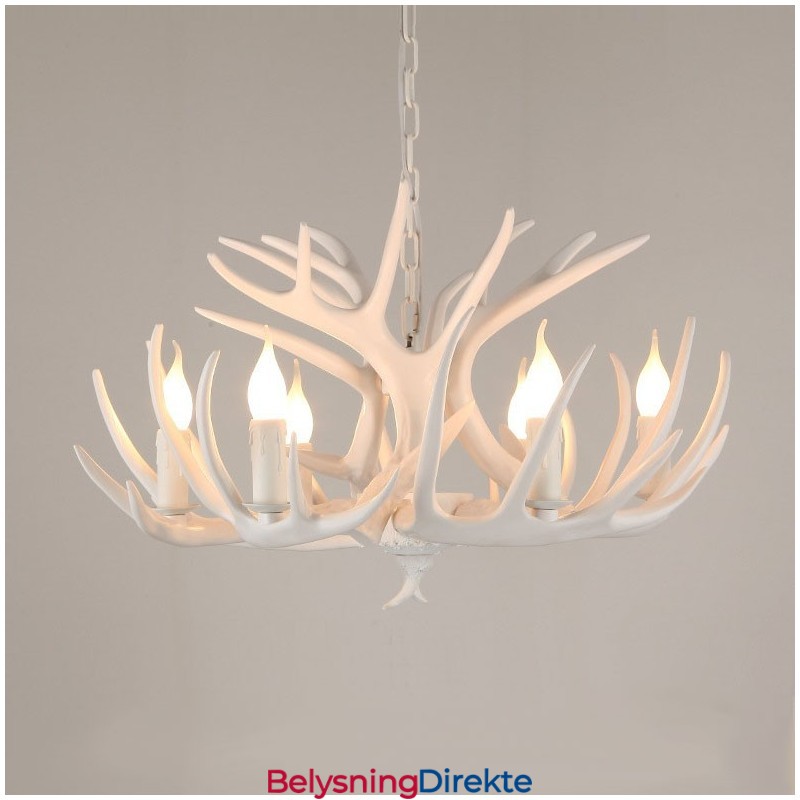 Rustikk, Kunstnerisk, Retro, Hvit Lysekrone Med 6 Lys