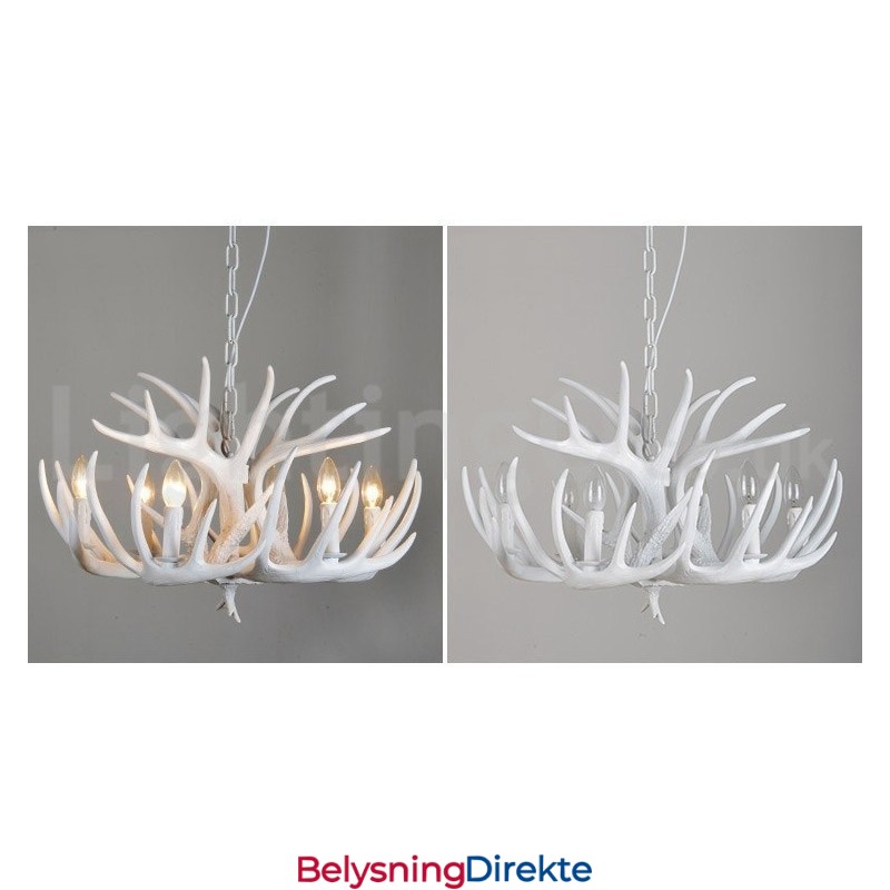 Rustikk, Kunstnerisk, Retro, Hvit Lysekrone Med 6 Lys