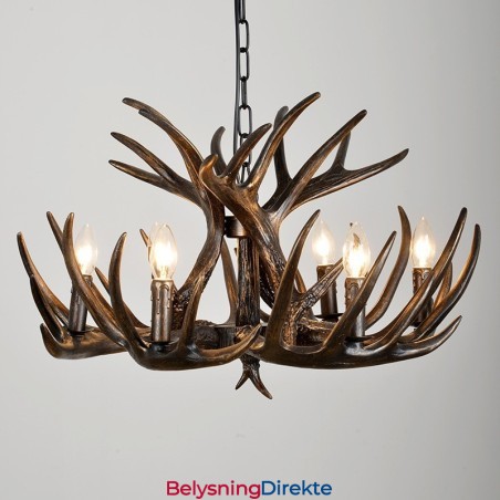 Rustikk, Kunstnerisk, Retro, Svart Lysekrone Med 6 Lys