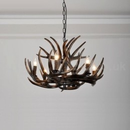 Rustikk, Kunstnerisk, Retro, Svart Lysekrone Med 6 Lys