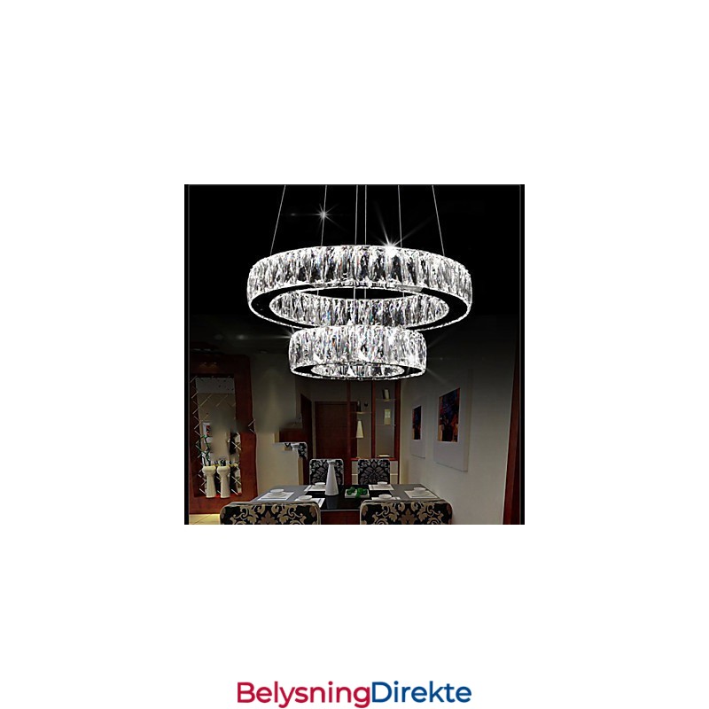 Krystalllysekronelys Moderne Belysning To Ringer D2040 K9 Store Krystalltaklamper Til Hjemmet
