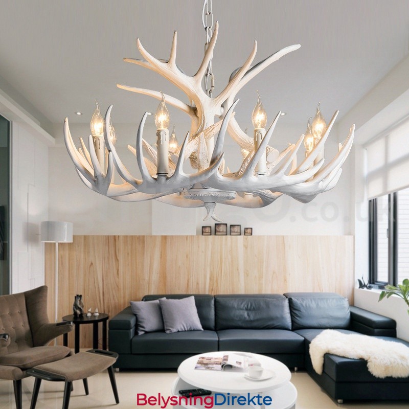 Rustikk, Kunstnerisk, Retro, Hvit Lysekrone Med 9 Lys