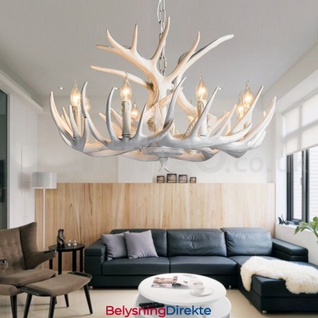 Rustikk, Kunstnerisk, Retro, Hvit Lysekrone Med 9 Lys