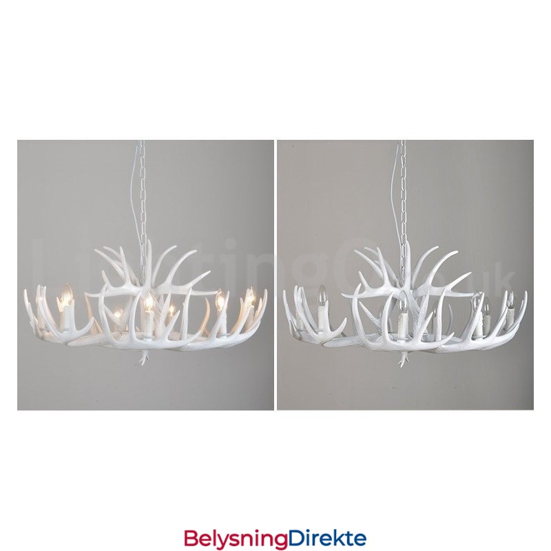 Rustikk, Kunstnerisk, Retro, Hvit Lysekrone Med 9 Lys