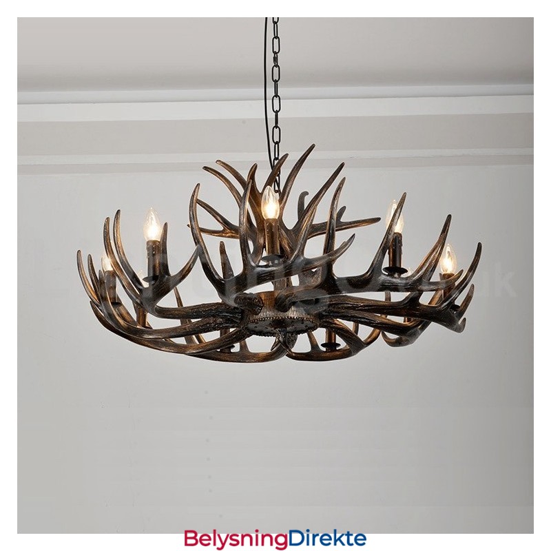 Rustikk, Kunstnerisk, Retro, Svart Lysekrone Med 9 Lys