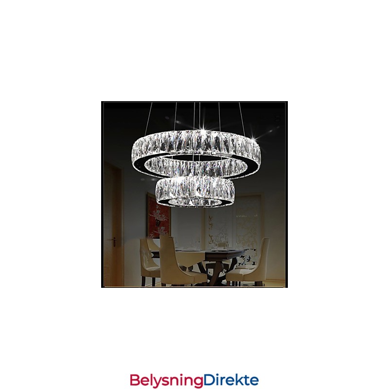 Krystalllysekronelys Moderne Belysning To Ringer D2040 K9 Store Krystalltaklamper Til Hjemmet