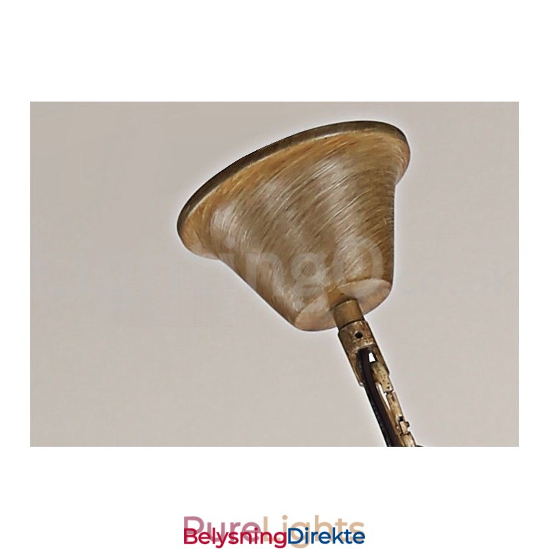 Rustikk Kunstnerisk Retro Lysekrone Med 12 Lys Og 2 Bånd