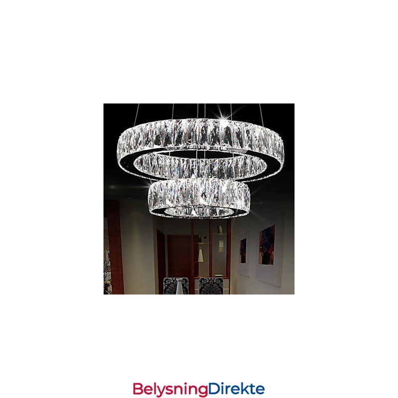 Krystalllysekronelys Moderne Belysning To Ringer D2040 K9 Store Krystalltaklamper Til Hjemmet