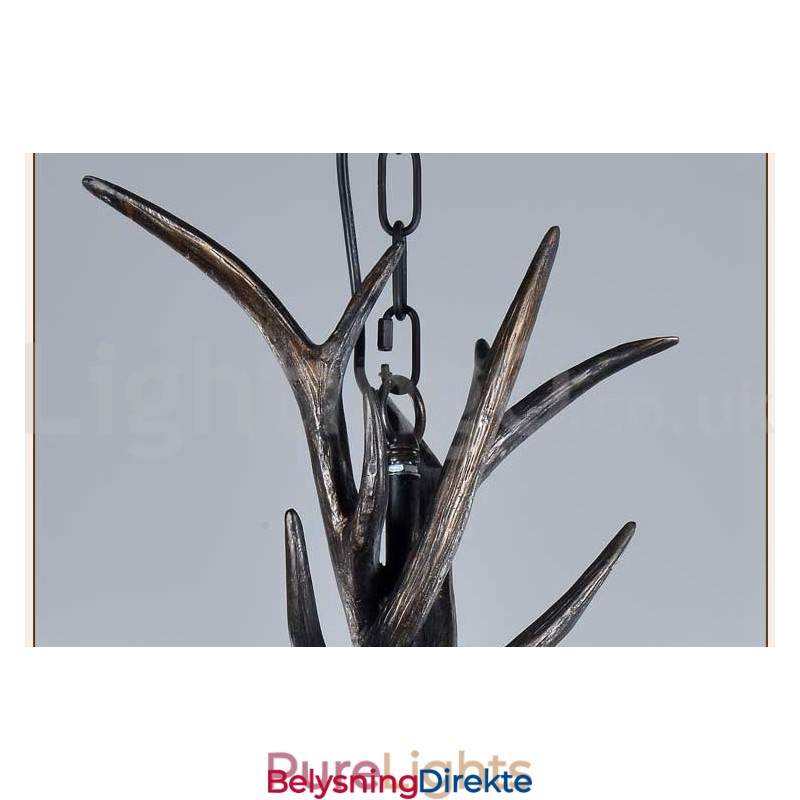 Rustikk Kunstnerisk Retro Lysekrone Med 6 Lys, Svart Og Vintage