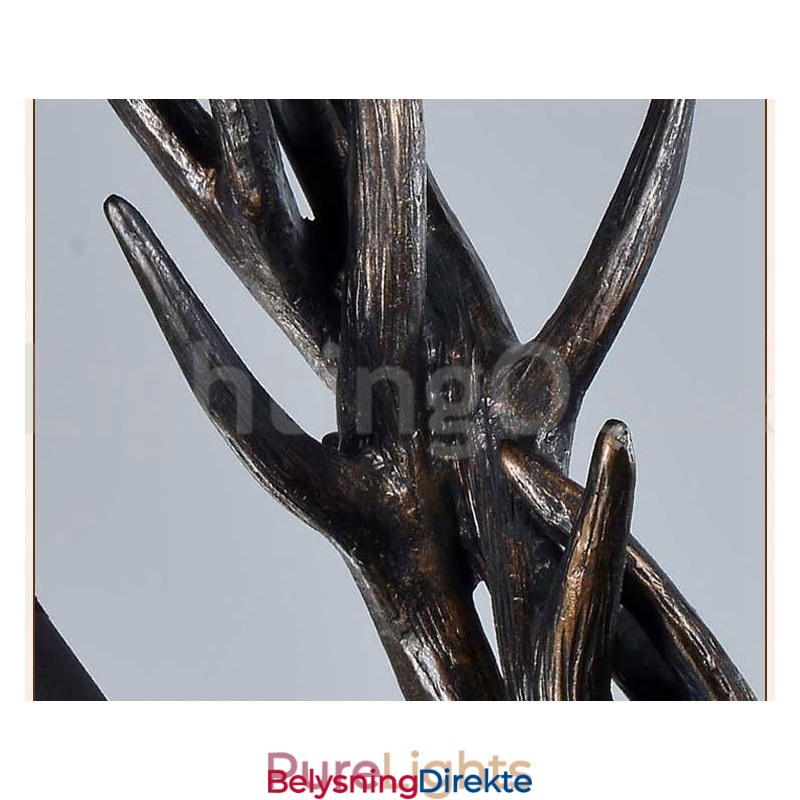 Rustikk Kunstnerisk Retro Lysekrone Med 6 Lys, Svart Og Vintage