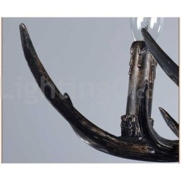 Rustikk Kunstnerisk Retro Lysekrone Med 6 Lys, Svart Og Vintage