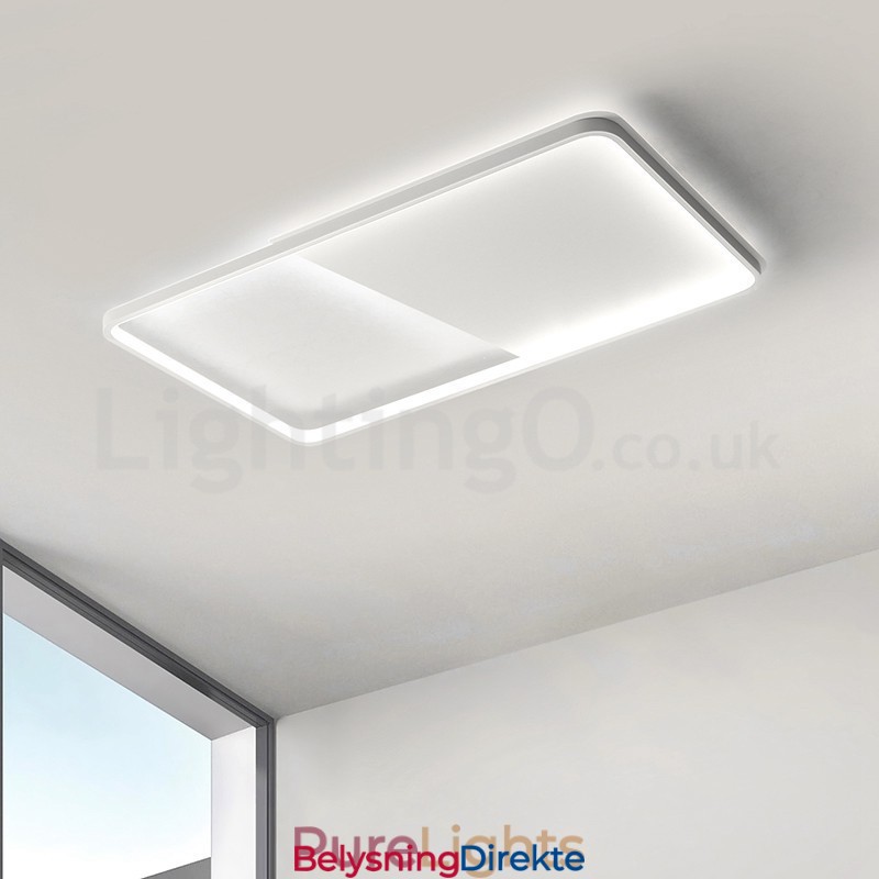 Moderne Minimalistiske Ultratynne 5 Cm Aluminiums Rektangulære Innfelte Taklamper