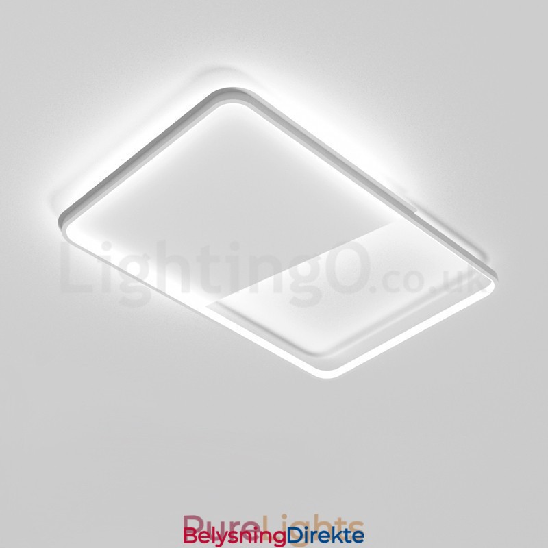 Moderne Minimalistiske Ultratynne 5 Cm Aluminiums Rektangulære Innfelte Taklamper