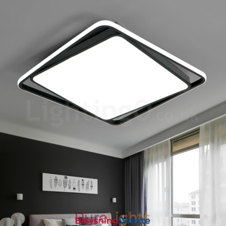 Moderne, Utsøkt Svart-Hvit Firkantet Taklampe For Innfelling