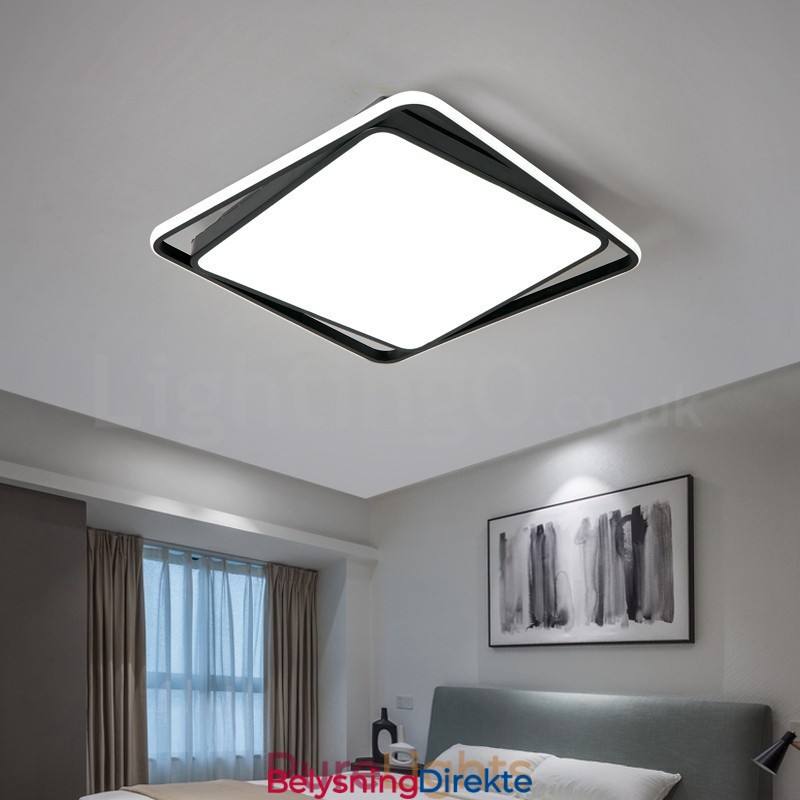 Moderne, Utsøkt Svart-Hvit Firkantet Taklampe For Innfelling