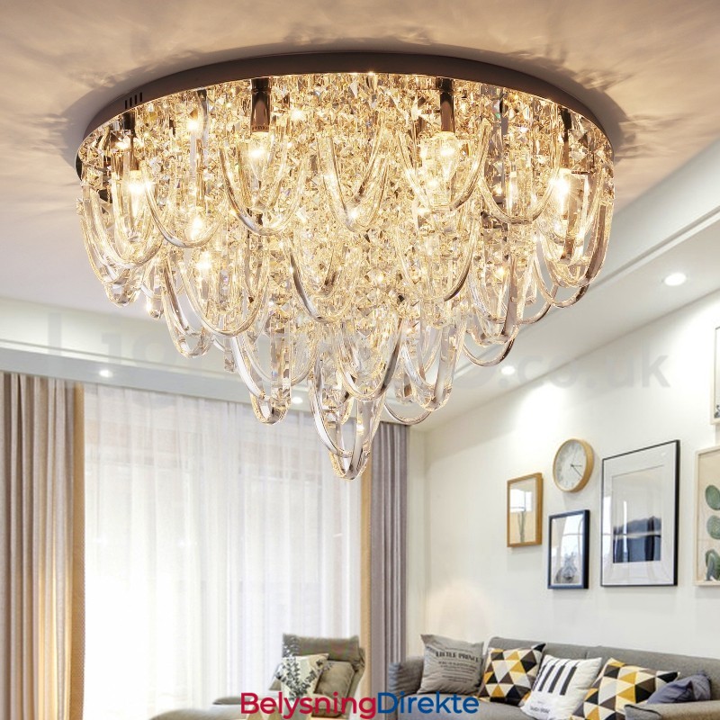 Luksuriøs Krystall Innfelt Taklampe Postmoderne Lampe