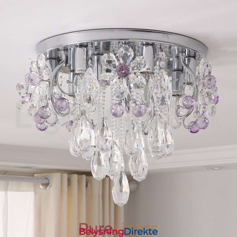 Luksuriøse Runde Krystall Innfelte Taklamper