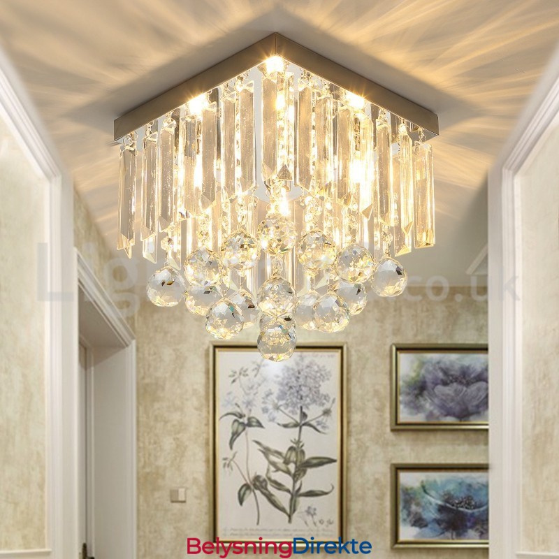 Moderne Firkantede Krystalllamper I Innfelt Form