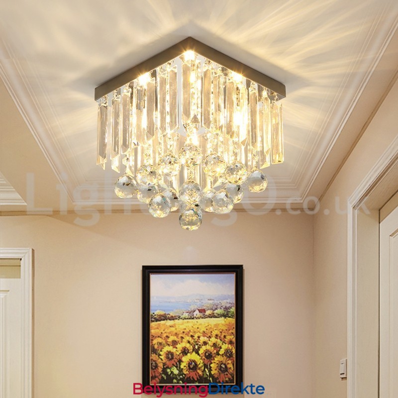 Moderne Firkantede Krystalllamper I Innfelt Form