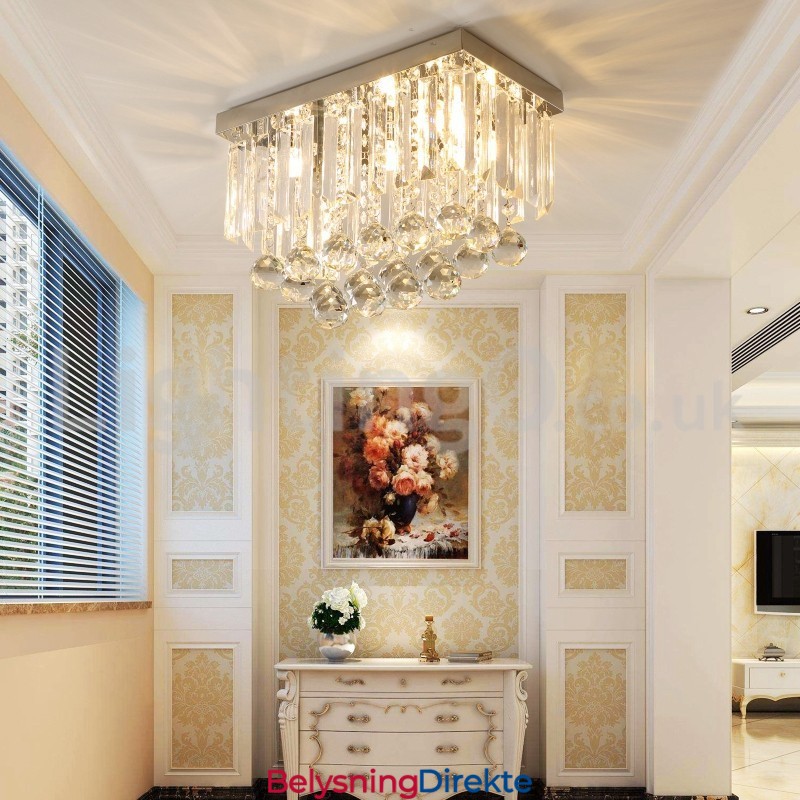 Moderne Firkantede Krystalllamper I Innfelt Form