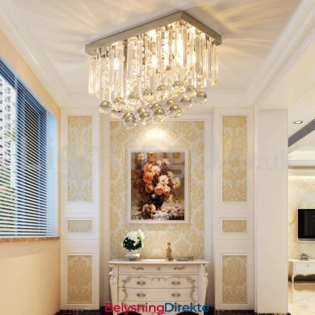 Moderne Firkantede Krystalllamper I Innfelt Form