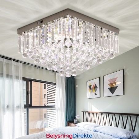 Moderne 40 Cm 50 Cm Firkantede Krystalltaklamper I Innfelt Form