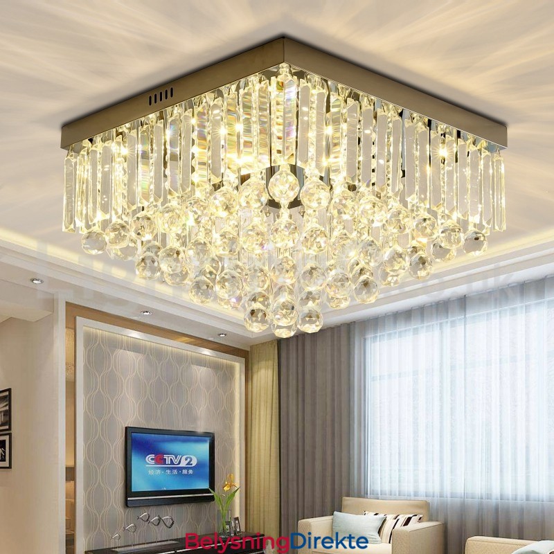 Moderne 40 Cm 50 Cm Firkantede Krystalltaklamper I Innfelt Form