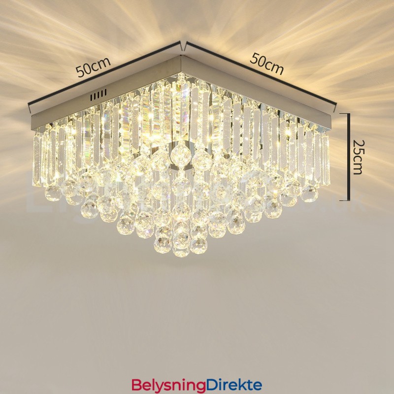 Moderne 40 Cm 50 Cm Firkantede Krystalltaklamper I Innfelt Form