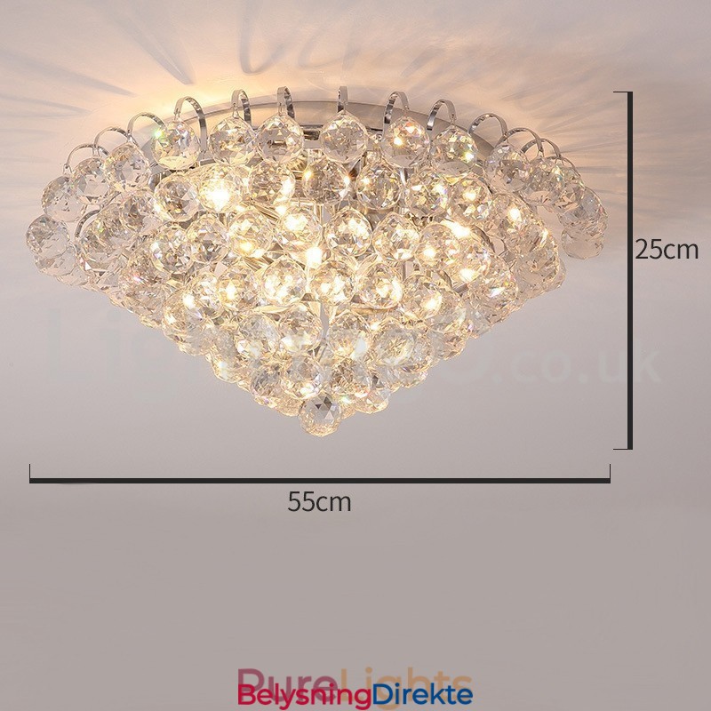 Moderne 30 Cm 55 Cm Runde Krystalllamper I Innfelt Form