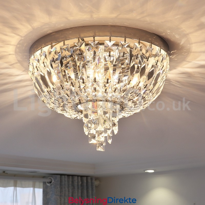 Moderne Utsøkte Runde Krystalltaklamper Med Innfelt Montering