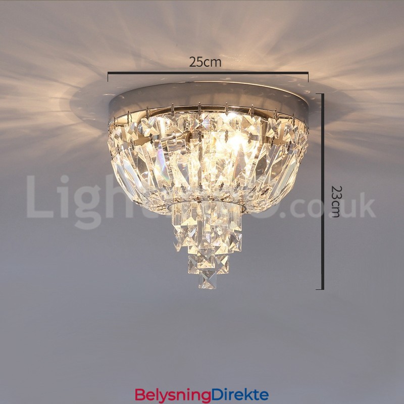 Moderne Utsøkte Runde Krystalltaklamper Med Innfelt Montering