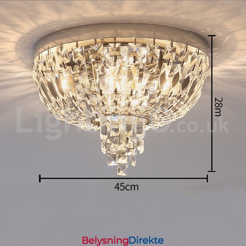 Moderne Utsøkte Runde Krystalltaklamper Med Innfelt Montering