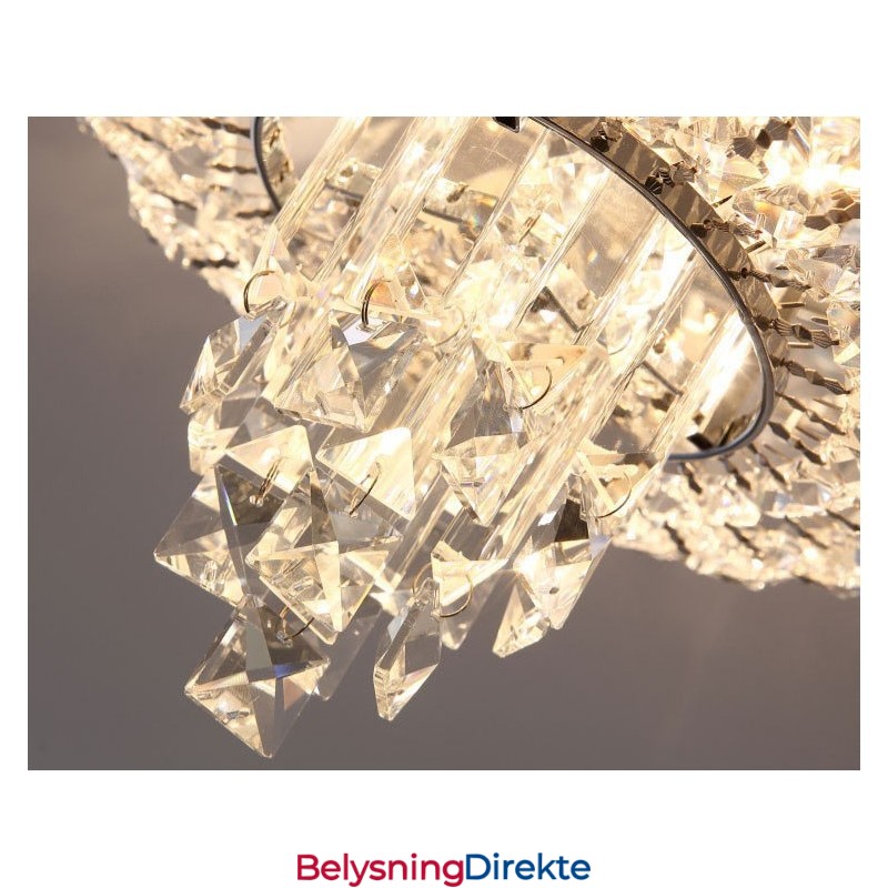 Moderne Utsøkte Runde Krystalltaklamper Med Innfelt Montering