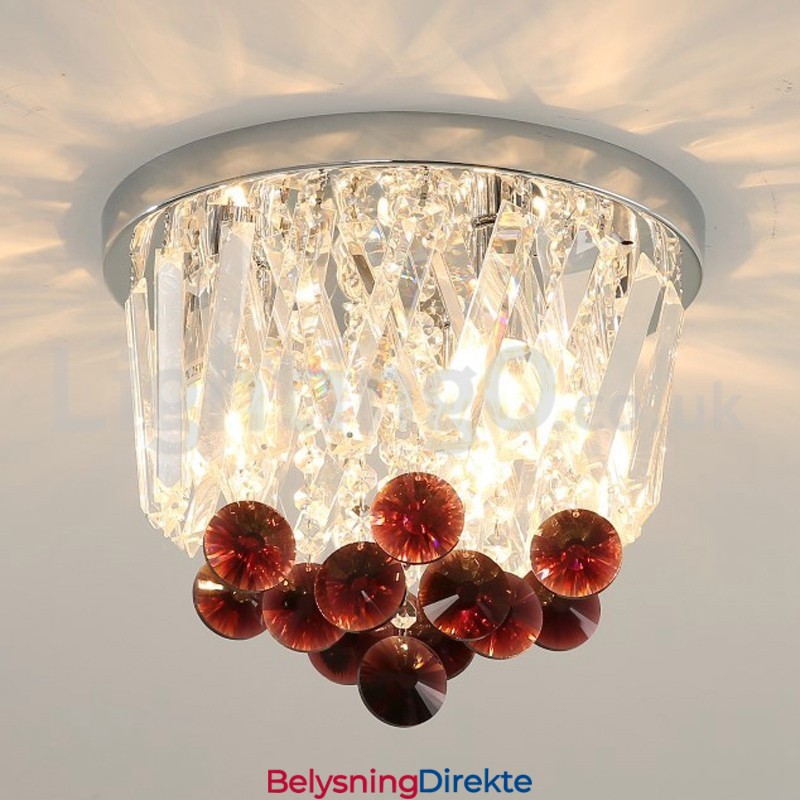 Moderne Runde Krystalltaklamper Med Innfelt Montering