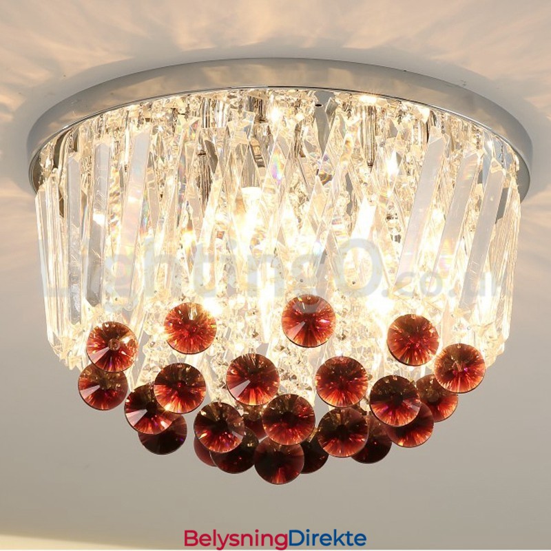 Moderne Runde Krystalltaklamper Med Innfelt Montering