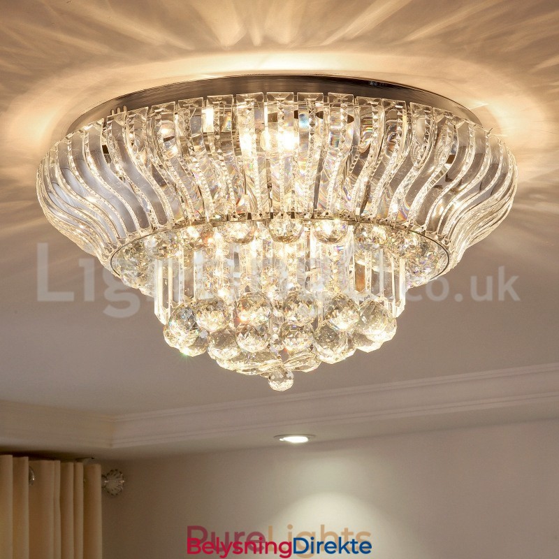 Moderne 38 Cm 57 Cm Runde Krystalltaklamper I Innfelt Form