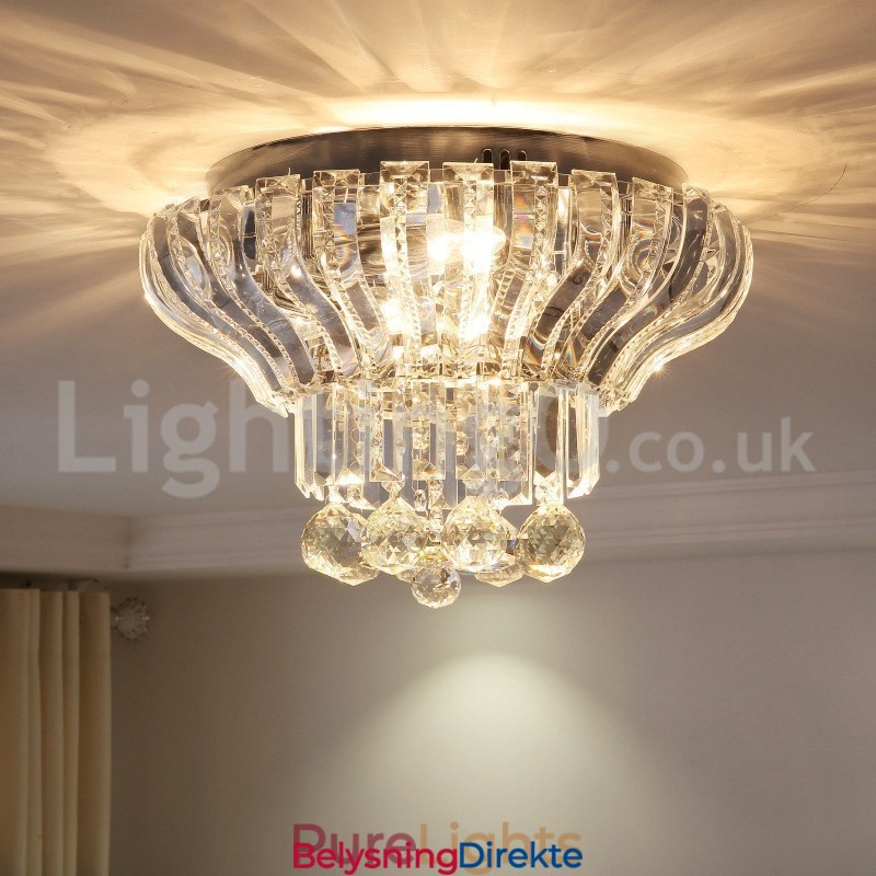 Moderne 38 Cm 57 Cm Runde Krystalltaklamper I Innfelt Form