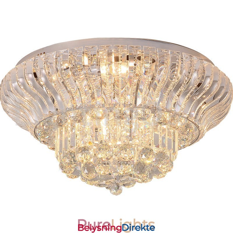 Moderne 38 Cm 57 Cm Runde Krystalltaklamper I Innfelt Form