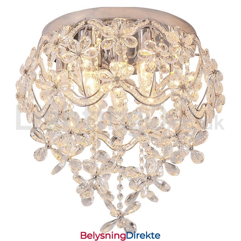 Moderne, Moteriktige 48 Cm Runde Krystalltaklamper