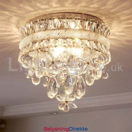 Billige Moderne 40 Cm Runde Krystalltaklamper I Innfelt Form