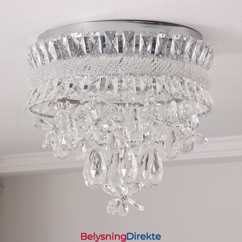 Billige Moderne 40 Cm Runde Krystalltaklamper I Innfelt Form