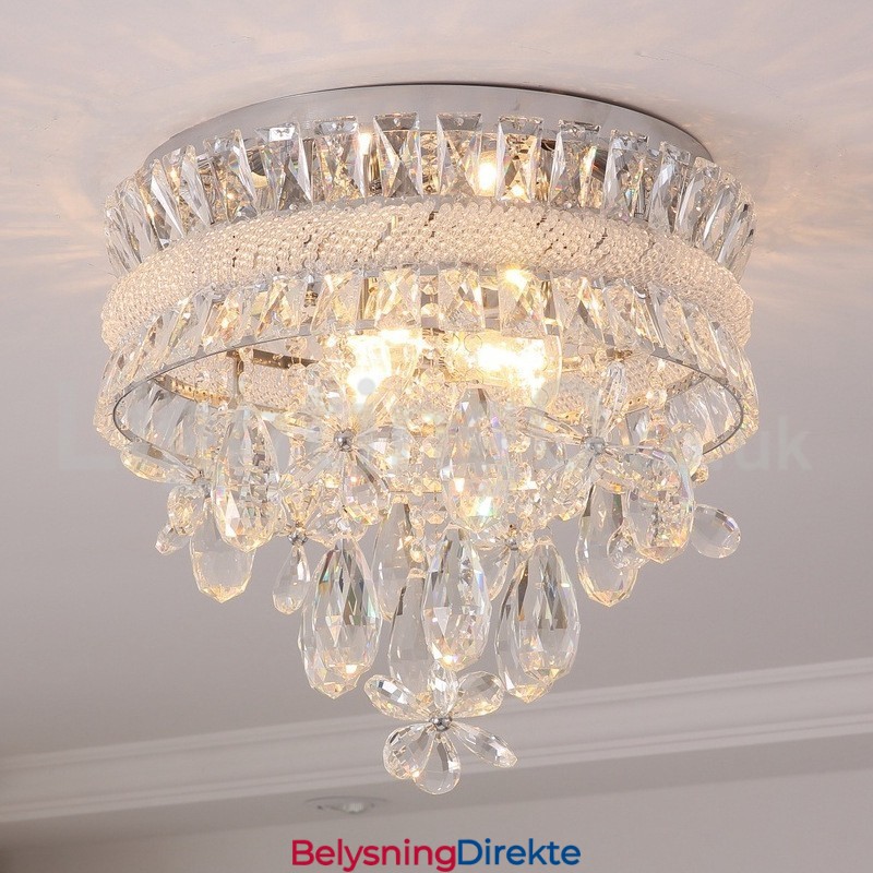 Billige Moderne 40 Cm Runde Krystalltaklamper I Innfelt Form