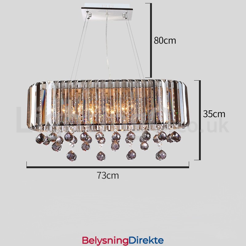 Rimelig Luksuriøs Rektangulær Krystalllysekrone