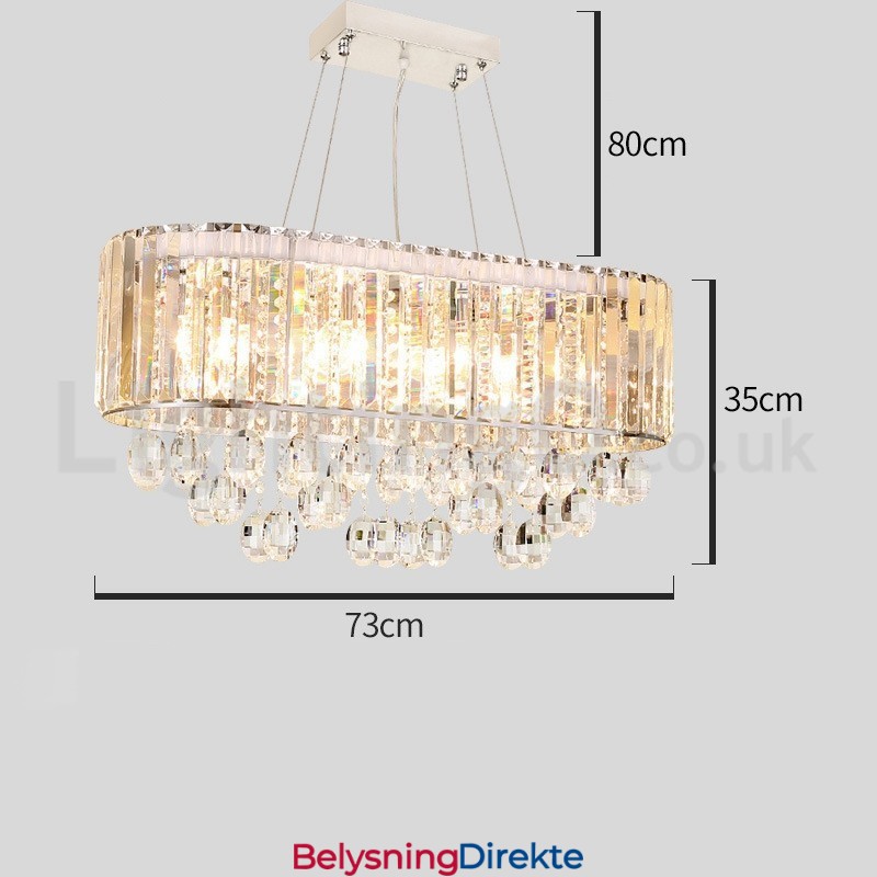 Rimelig Luksuriøs Rektangulær Krystalllysekrone