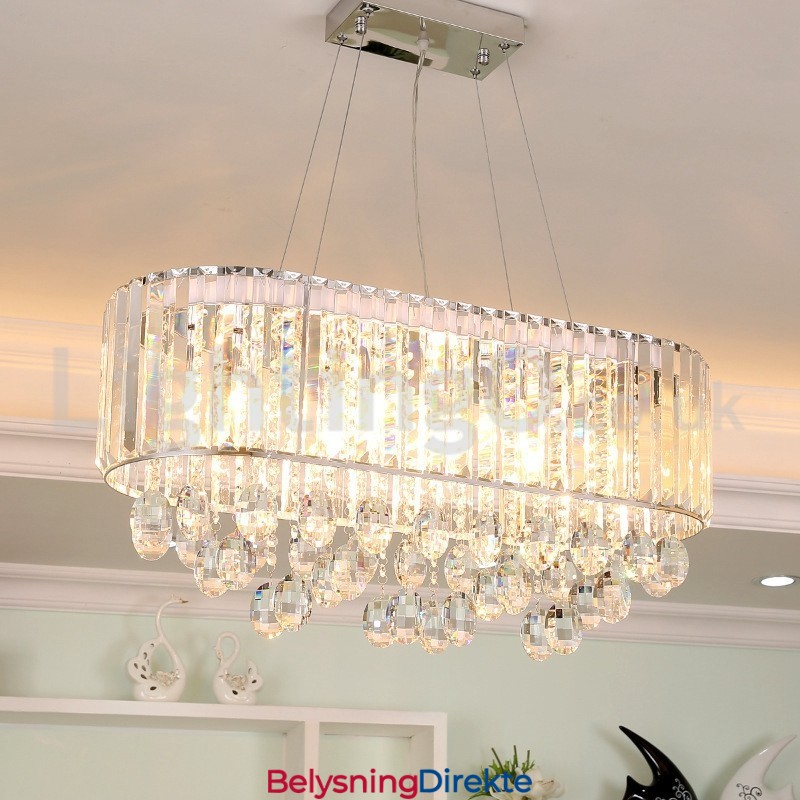 Rimelig Luksuriøs Rektangulær Krystalllysekrone