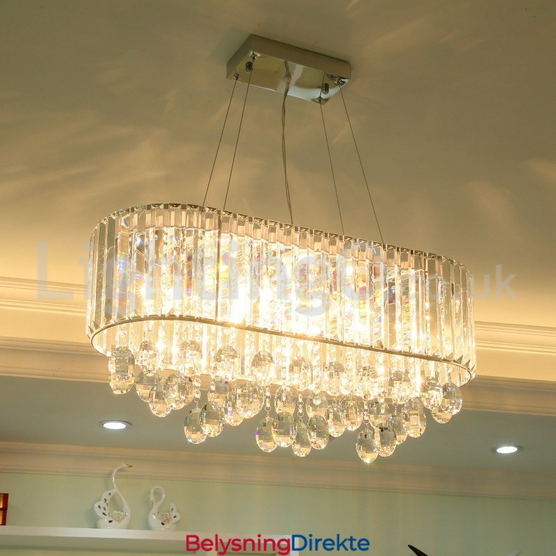 Rimelig Luksuriøs Rektangulær Krystalllysekrone